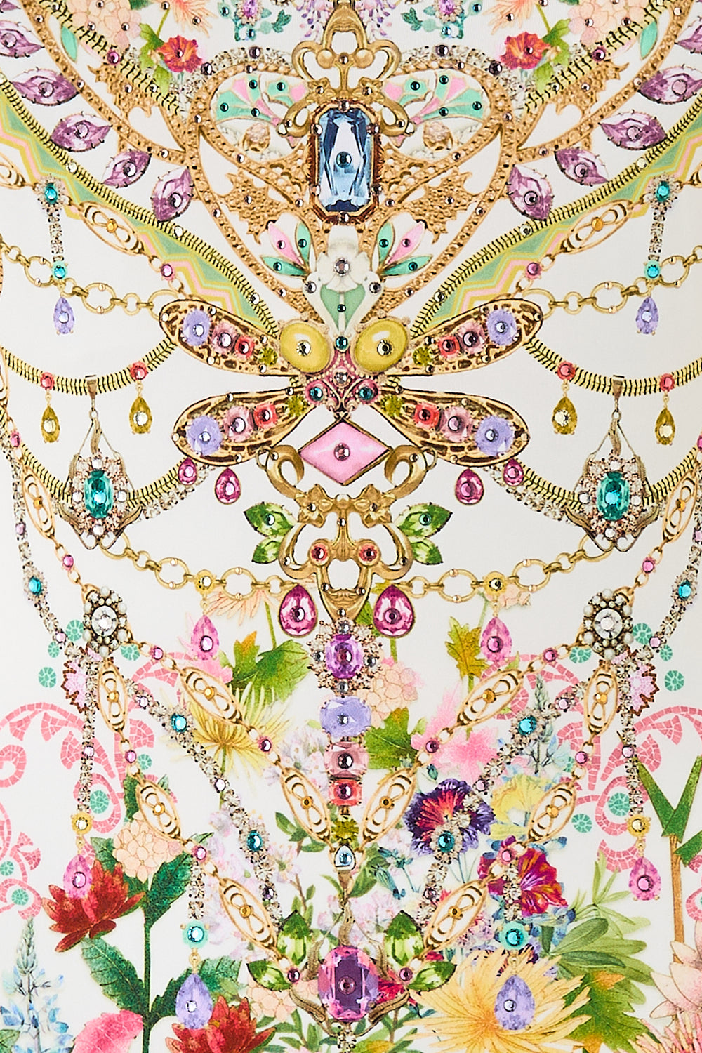 The CAMILLA LARGE CRYSTALLED SILK SQUARE SCARF SISI SOCIETY in our  print.