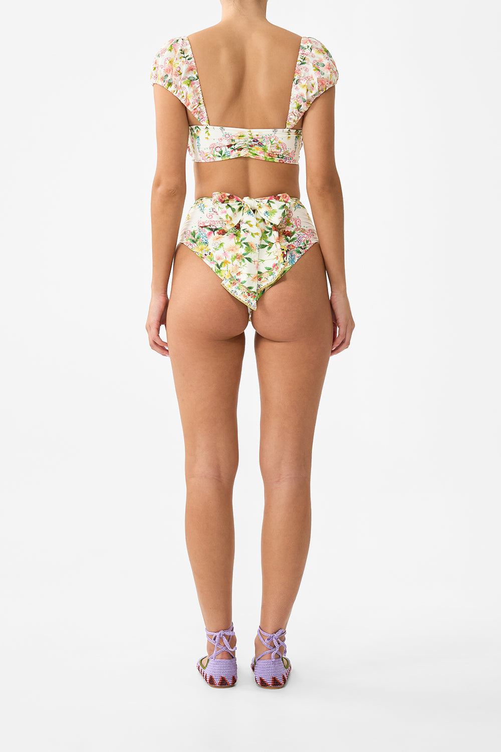 The CAMILLA DRAPE JERSEY MINI DRESS THE PORCELAIN PARLOUR in our  print.