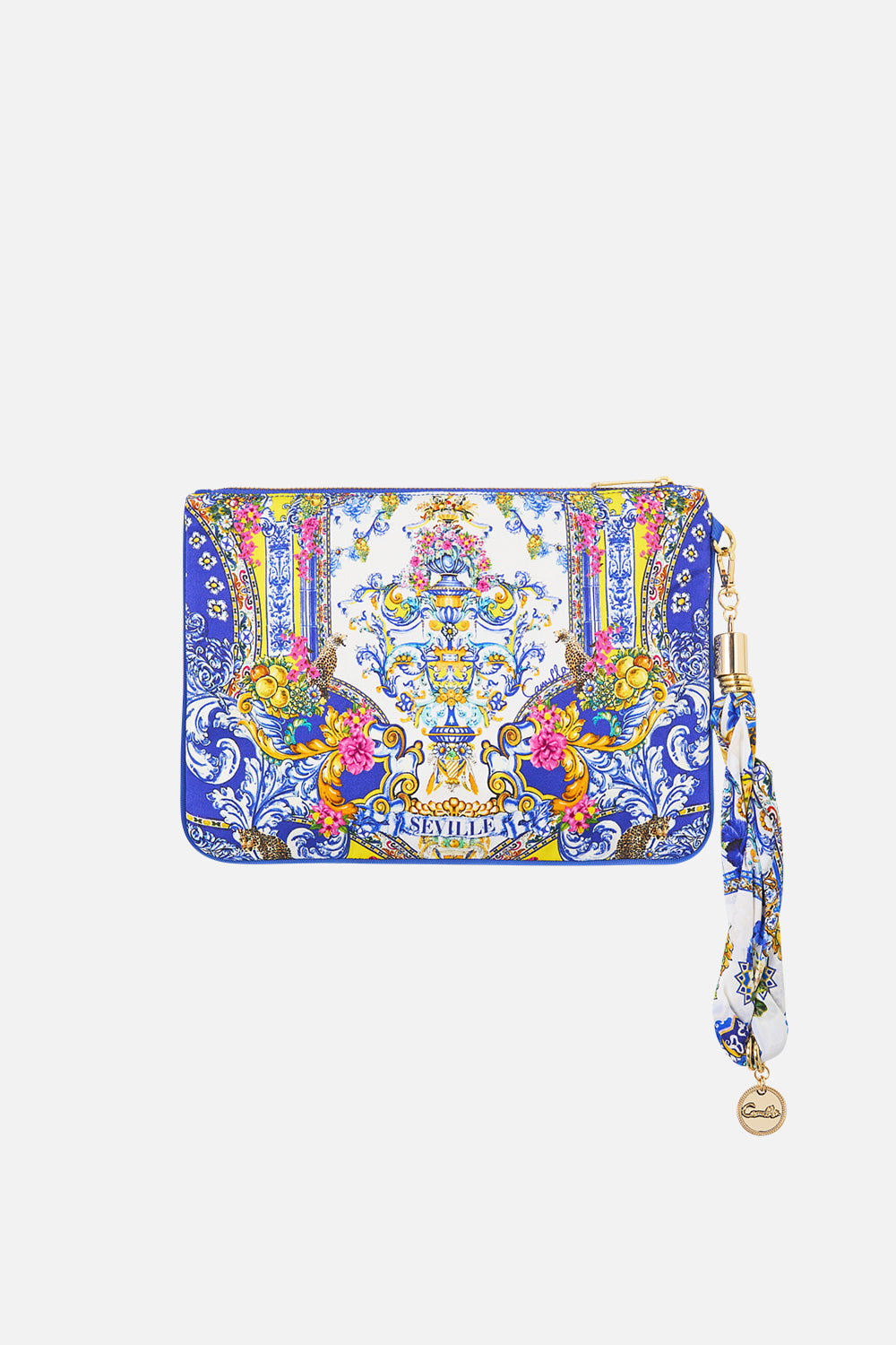 The CAMILLA EYELET WRAP LONG SARONG W TIE WAIST BUTTERFLY BOHEMIA in our  print.