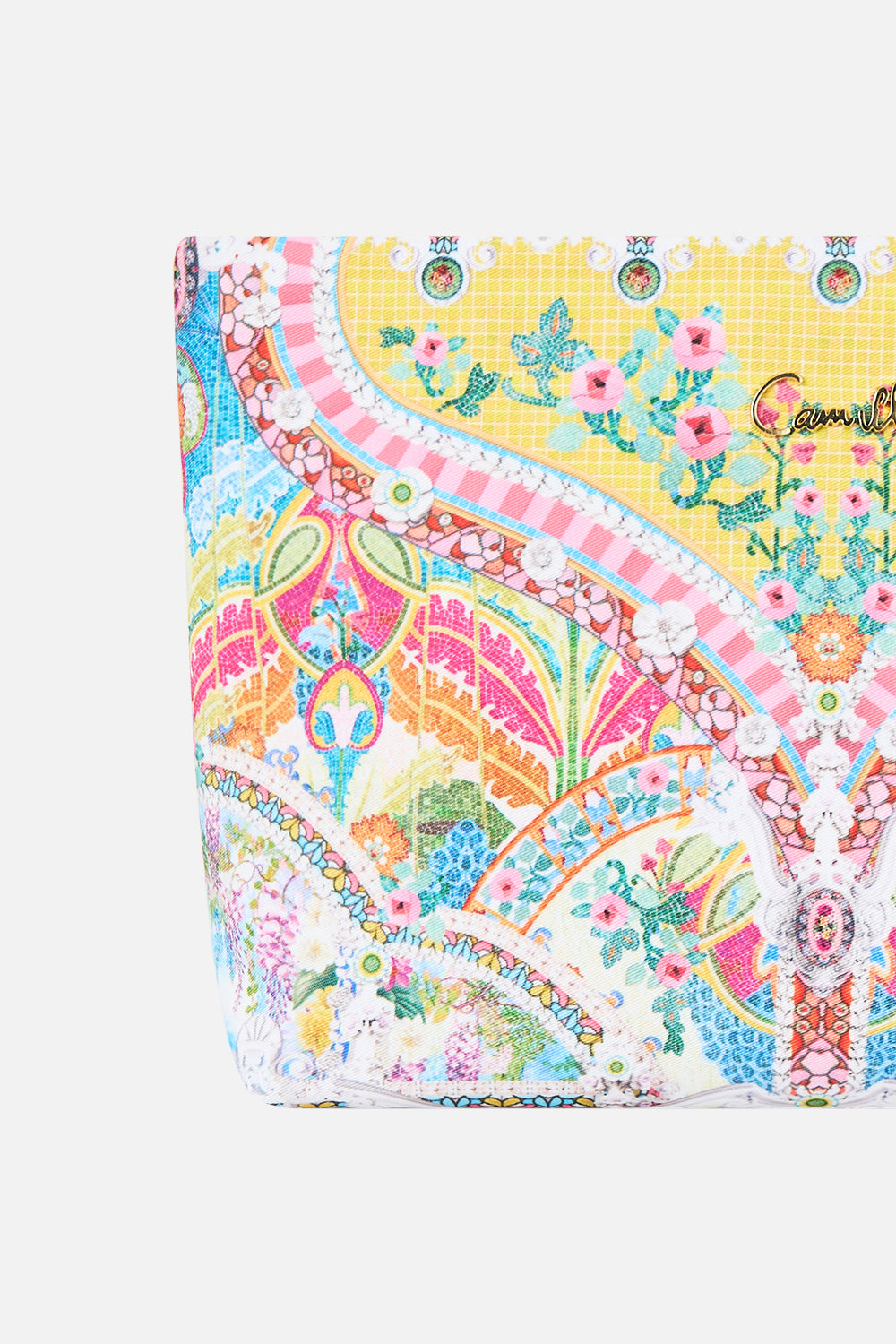 The CAMILLA SCARF CLUTCH VA VA VINTAGE in our  print.