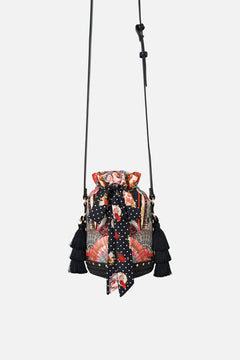 TIE TOP BUCKET BAG WITH TASSELS DAUGHTERS OF DUENDE