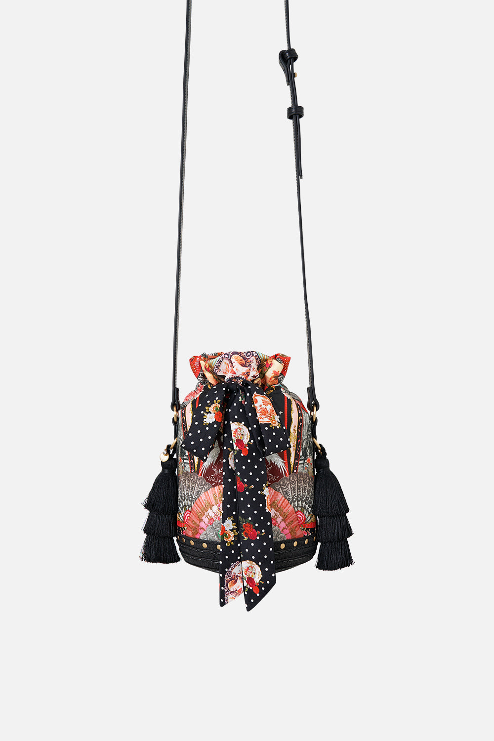 The CAMILLA RING SCARF CLUTCH TORERO LIBERTINE in our  print.