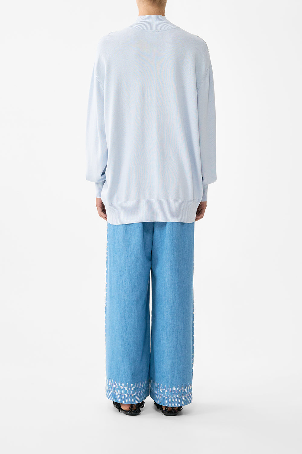 SILK FRONT TURTLE NECK KNIT THE HUM OF THE ALHAMBRA