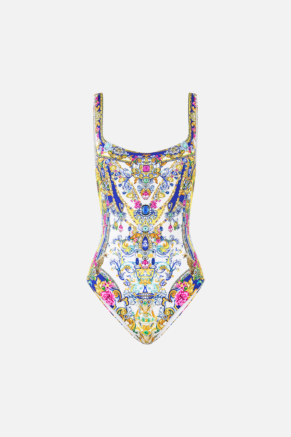 The CAMILLA JERSEY TANK DRESS CERAMIC PANORAMIC in our CERAMIC PANORAMIC print.