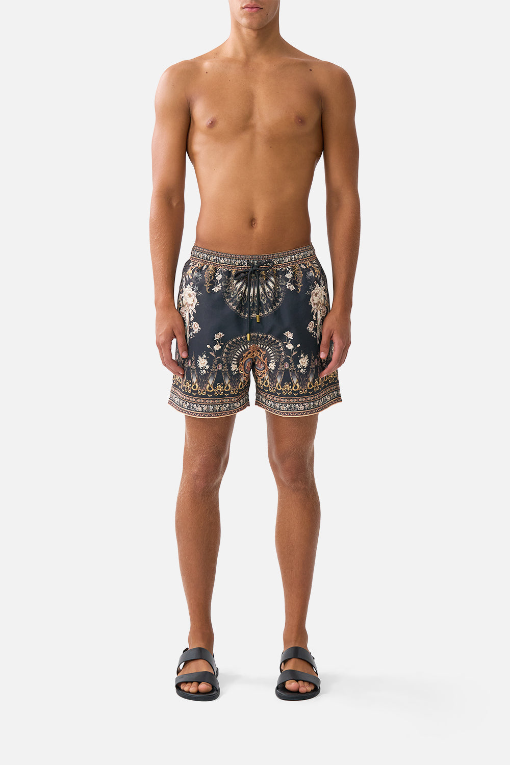 The CAMILLA CORSET WAIST SHORT TORERO LIBERTINE in our  print.