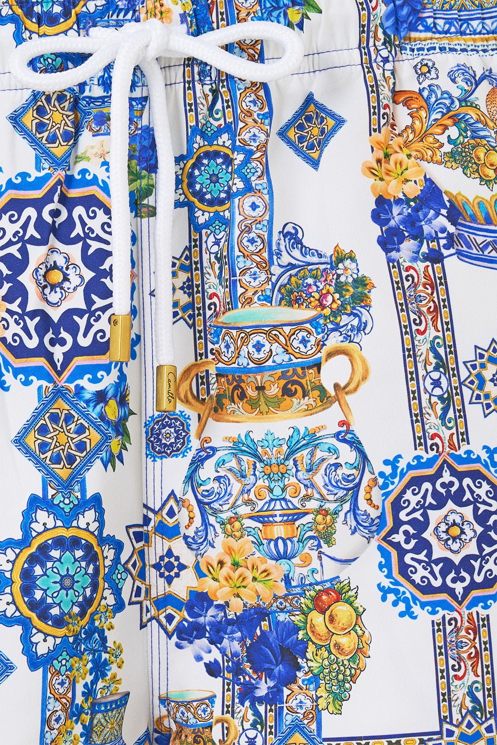 The CAMILLA V NECK FLARED JUMPSUIT ESPAÑA NIRVANA in our  print.