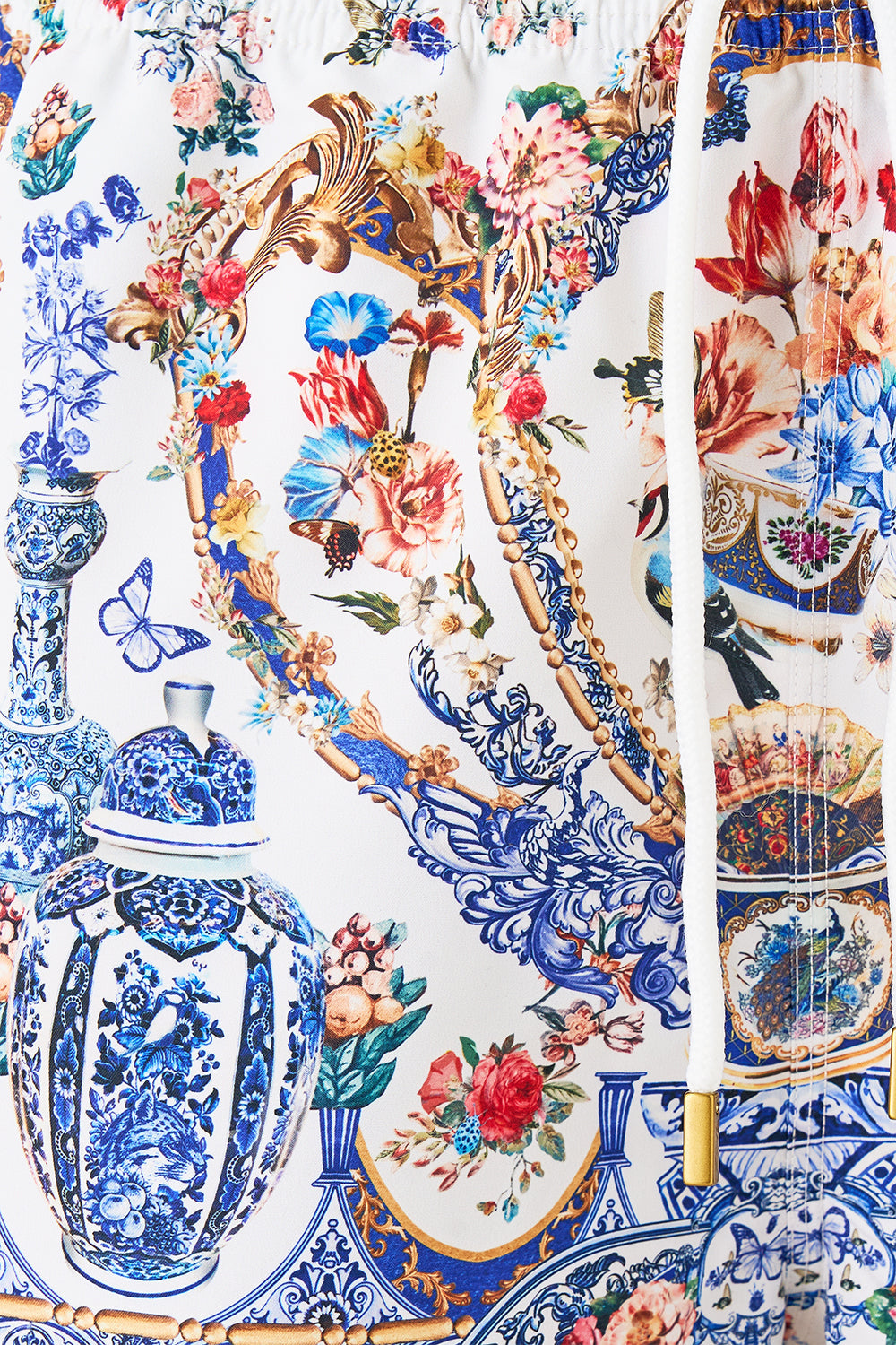 The CAMILLA SHAPED WAISTBAND DRESS WITH FLUTTER SLEEVES PALACE ZOOLOGY in our  print.