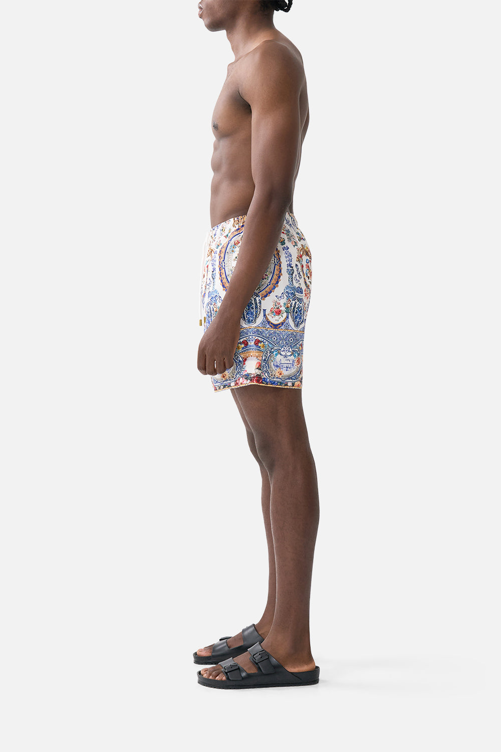 The CAMILLA LARGE CRYSTALLED SILK SQUARE SCARF DANDELION SKIES in our  print.
