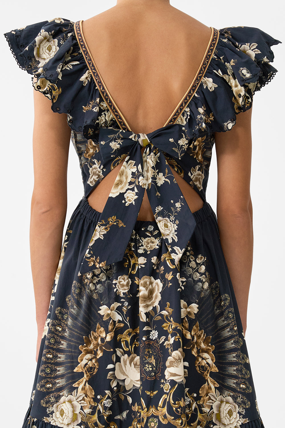 TIERED DRESS WITH NECK FRILL FLAMENCO FOLKLORE