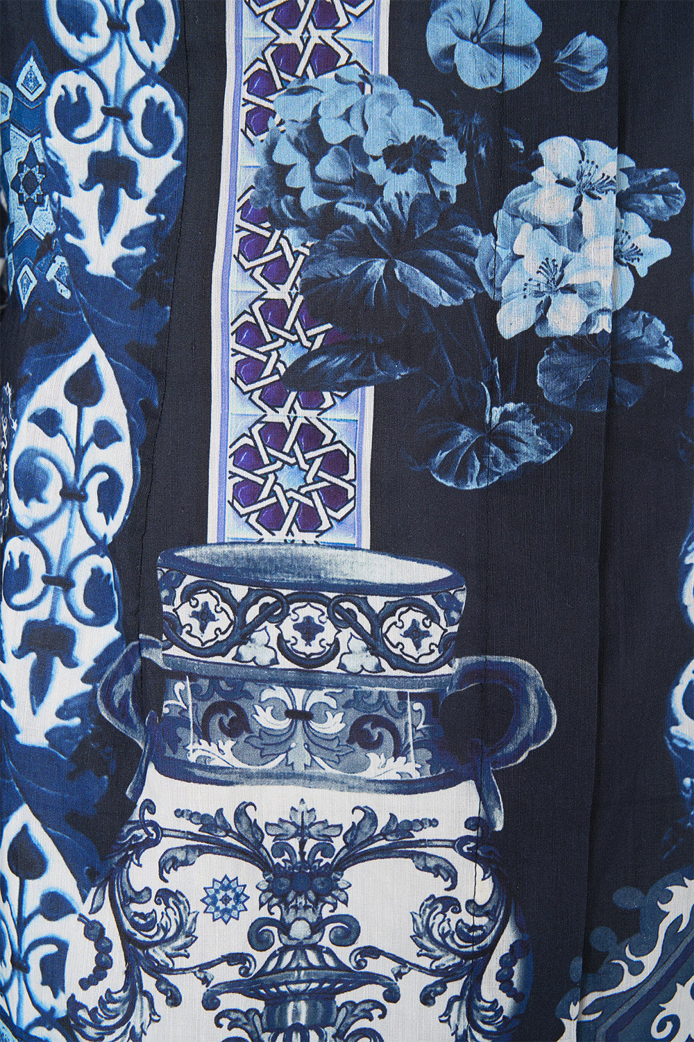 The CAMILLA JERSEY TURTLENECK FIESTA, SIESTA, REPEAT in our  print.