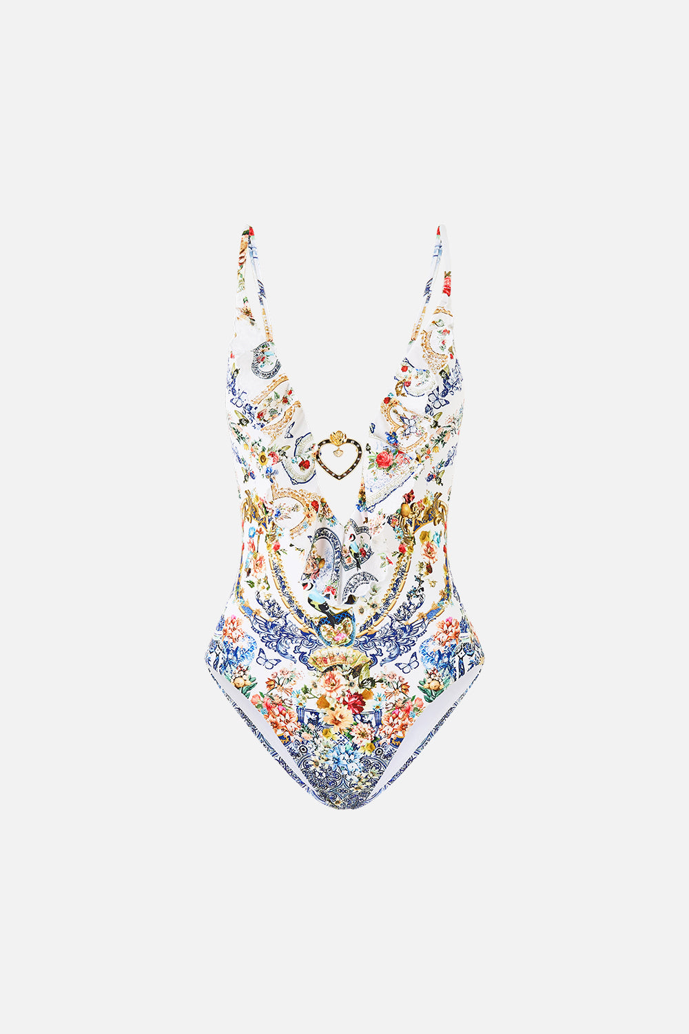 The CAMILLA WING COLLAR KAFTAN WANDERLUST EMPIRE in our WANDERLUST EMPIRE print.