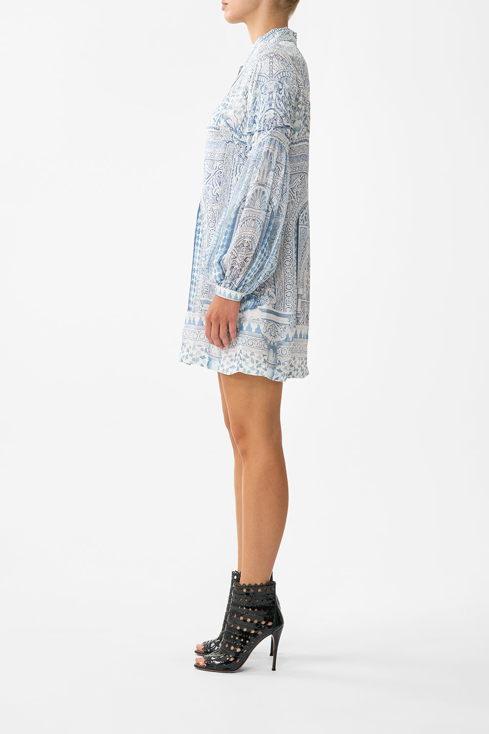 SHIRT DRESS WITH BLOUSON SLEEVE THE HUM OF THE ALHAMBRA