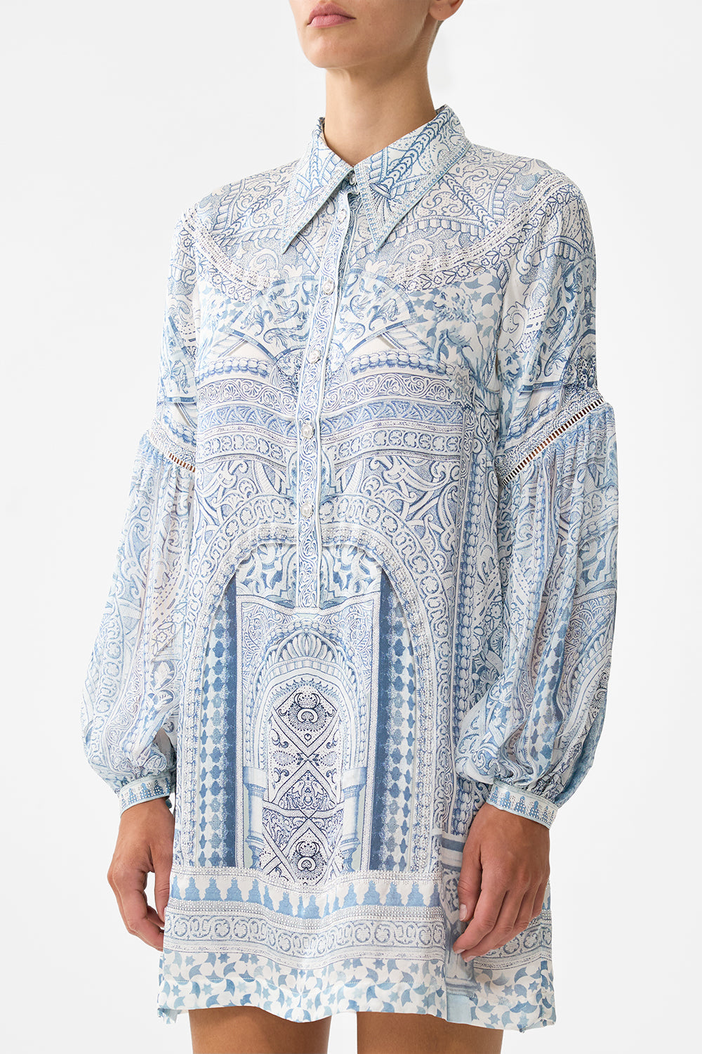 The CAMILLA BUTTON FRONT HALTER PLAYSUIT VA VA VINTAGE in our  print.