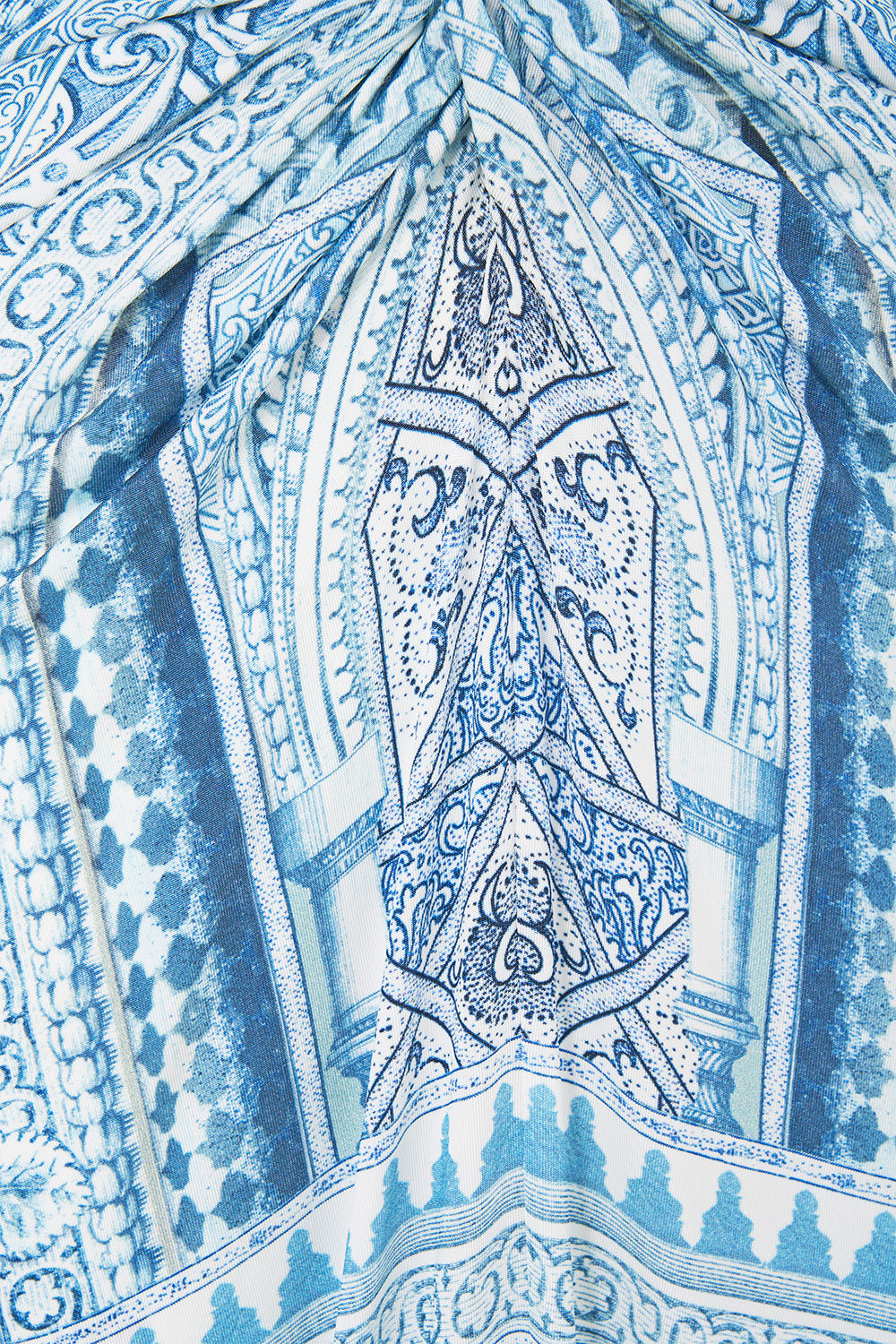 The CAMILLA SHORT DROPPED WAIST DRESS WITH BELL SLEEVE HOWDY GAUDI in our  print.