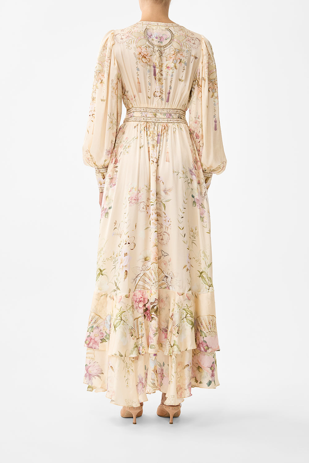 LONG BUTTON FRONT DRESS ADORNED IN ARANJUEZ
