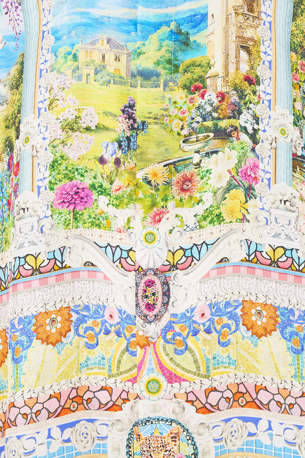 The CAMILLA BLOUSON SLEEVE LAYER THE SAPPHIRE SERPENT in our  print.