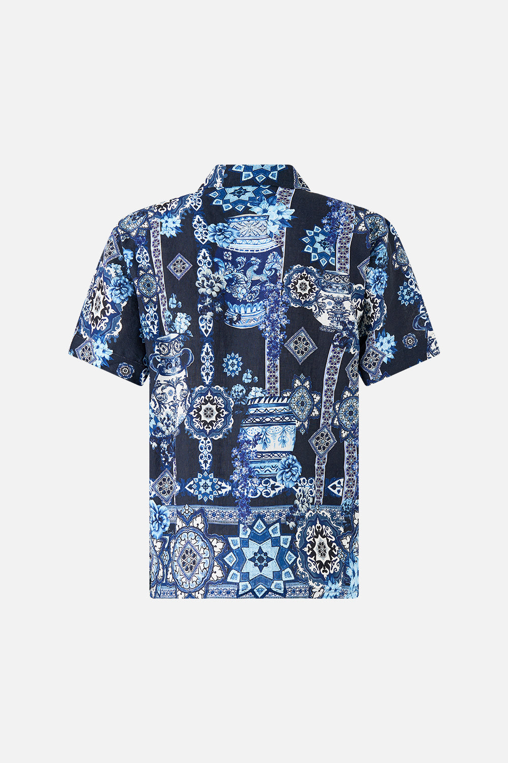 The CAMILLA short sleeve cabana shirt in our print A Tiled Wonderland.
