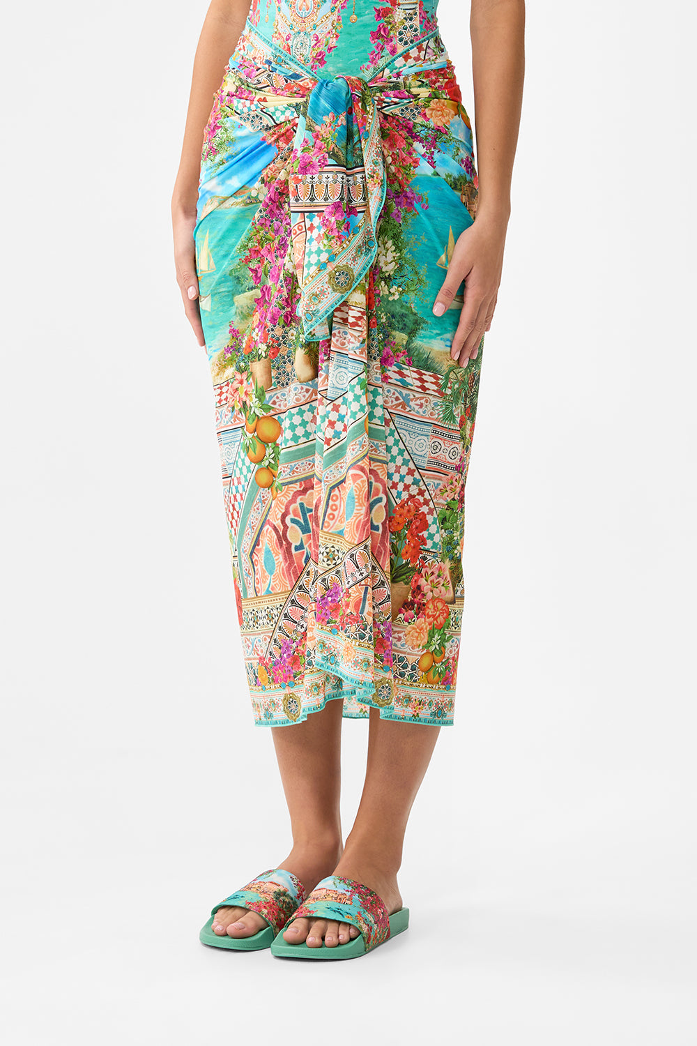 The CAMILLA OFF SHOULDER KAFTAN MEET ME IN MALLORCA in our  print.