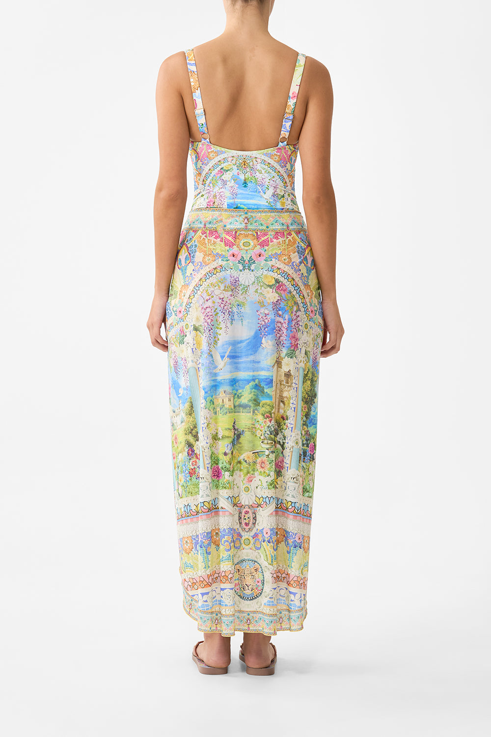 LAYERED LONG SARONG SKIRT WITH TIE FRONT NAVÀS NOUVEAU