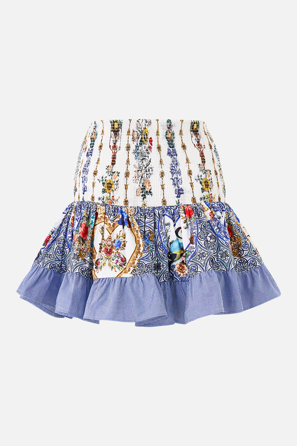 The CAMILLA LONG SARONG WITH GATHERED TAB AND LEG SPLIT THE CALL OF CATALONIA in our THE CALL OF CATALONIA print.