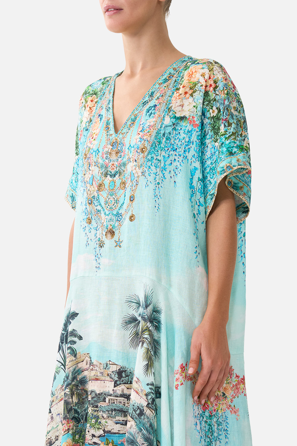 V NECK KAFTAN WITH DROP WAIST BALEARIC BEBÉ