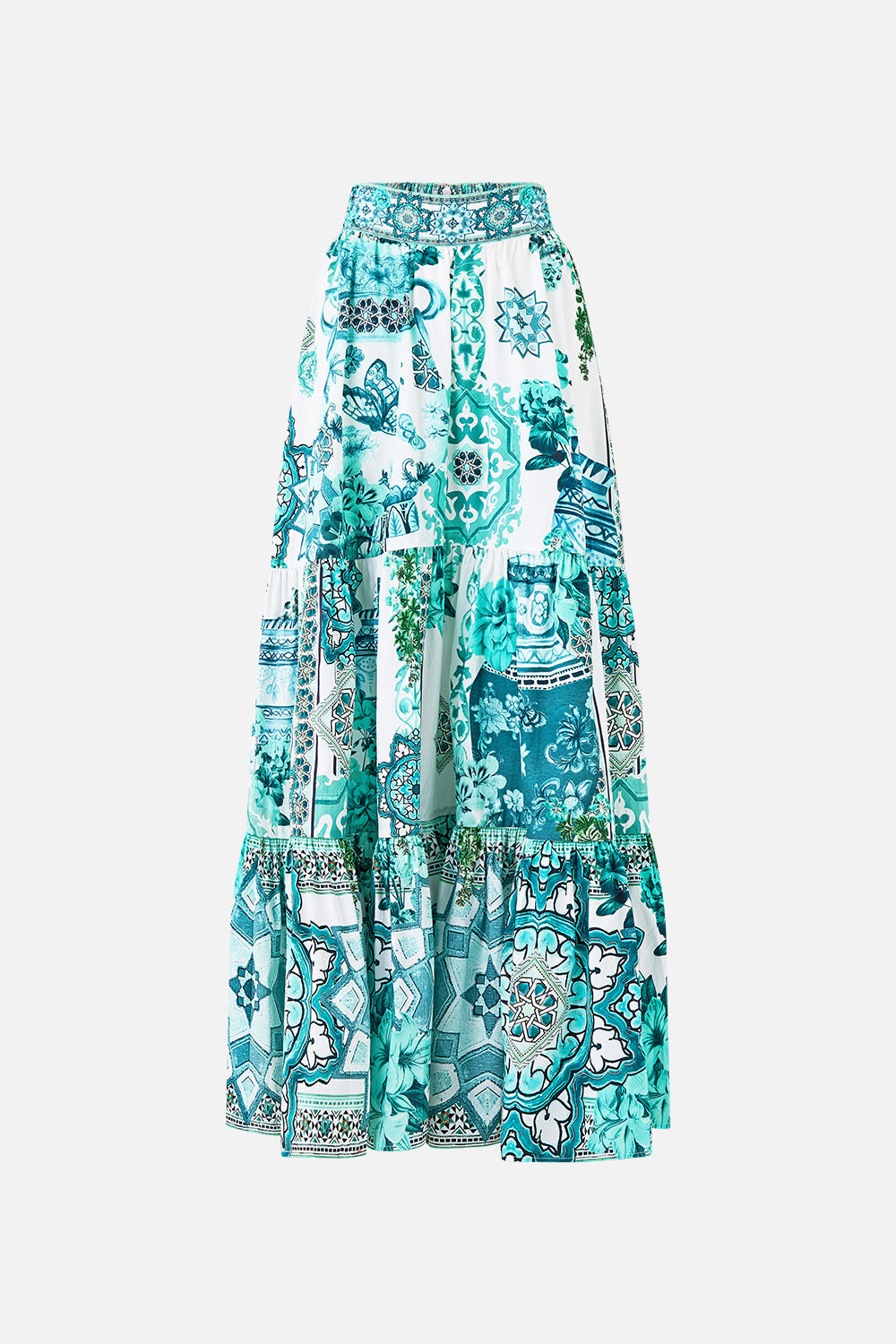 The CAMILLA CORSET WAIST WIDE LEG PANT MILLA IN SEVILLA in our  print.