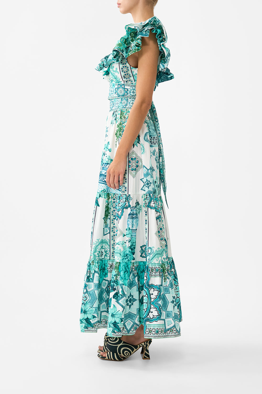 The CAMILLA WOVEN TWIST HEADBAND THE CALL OF CATALONIA in our THE CALL OF CATALONIA print.