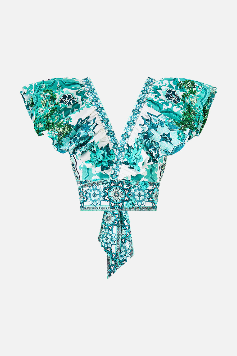 The CAMILLA WOVEN TWIST HEADBAND SEVILLIAN STYLE in our  print.