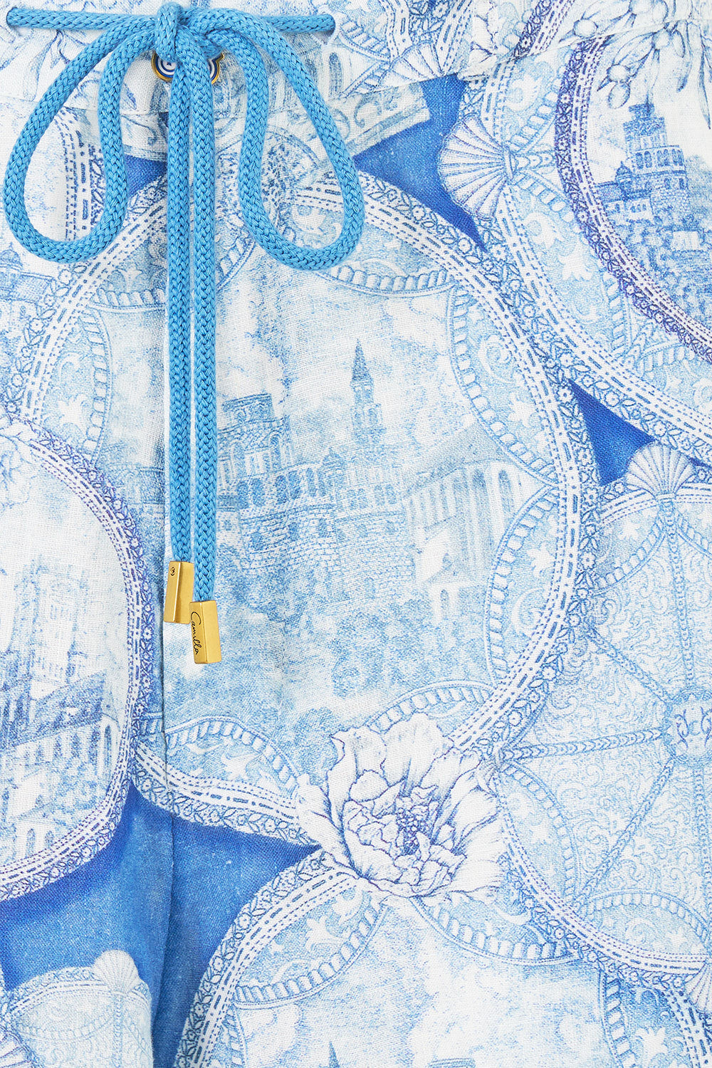 The CAMILLA TIERED DRESS WITH NECK FRILL LADY LIMONADA in our LADY LIMONADA print.
