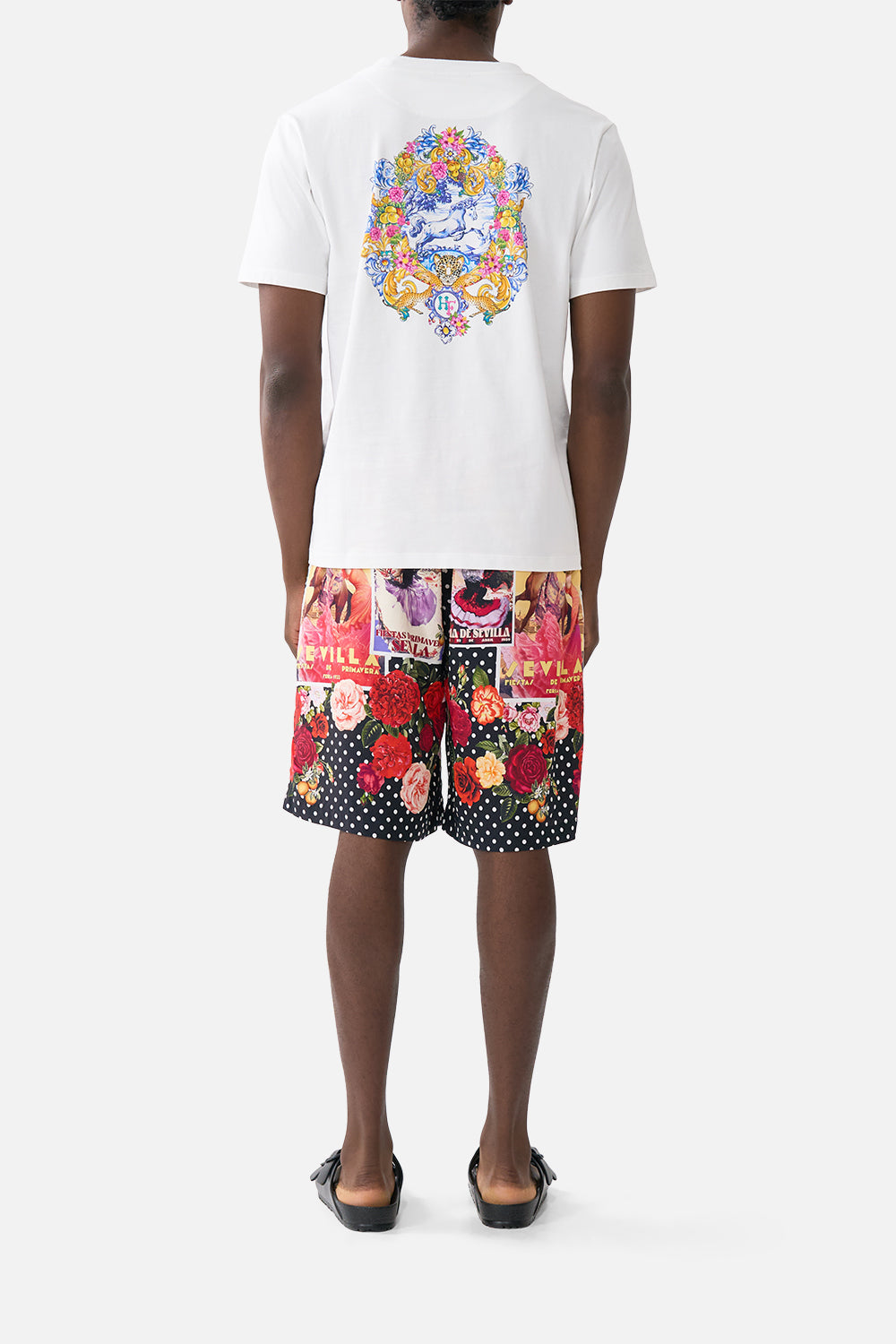 The CAMILLA DIP WAIST CHEEKY BIKINI BOTTOM WITH TIE SIDES CERAMIC PANORAMIC in our  print.