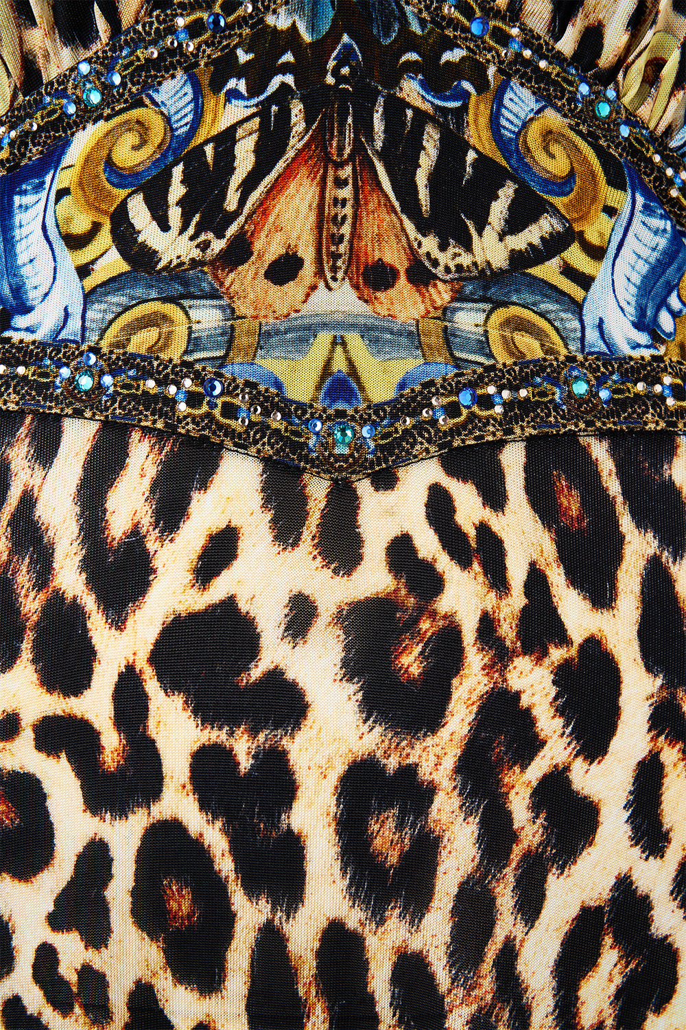 The CAMILLA CORSET DRESS WITH SHORT FLARED SKIRT I LEFT MY HEART IN GRANADA in our  print.
