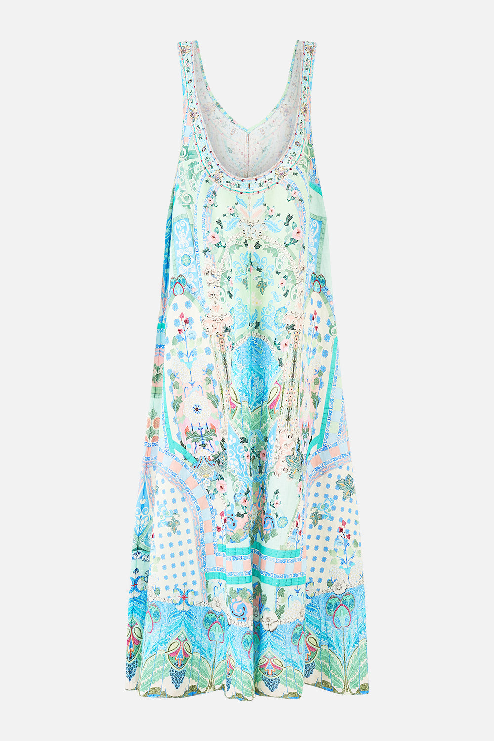 V NECK POCKET DRESS WITH LOW BACK MIDSUMMER MOSAICS