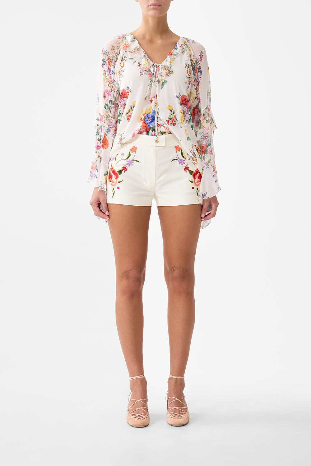 The CAMILLA WIDE LEG WAISTED PANT SEVILLE SWEETHEART in our  print.