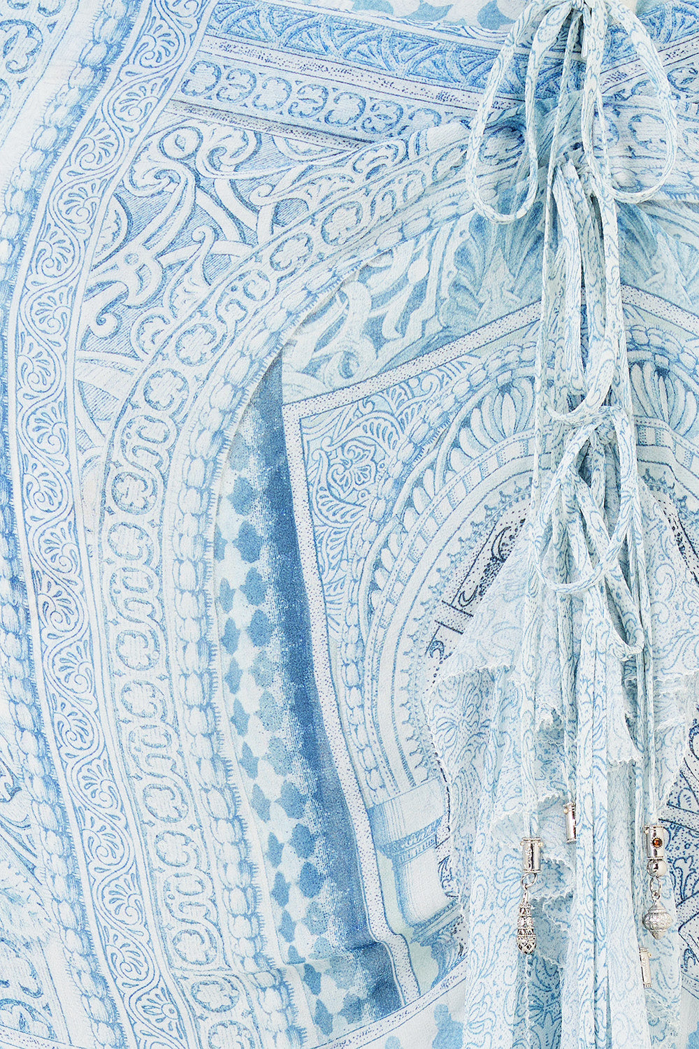 The CAMILLA DRAPED HIGH-LOW LAYER SACROMONTE SEÑORITA in our  print.