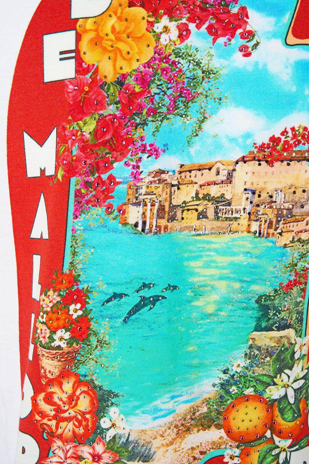 The CAMILLA GOLD CLOTHING MAGNETS A TILED WONDERLAND in our  print.