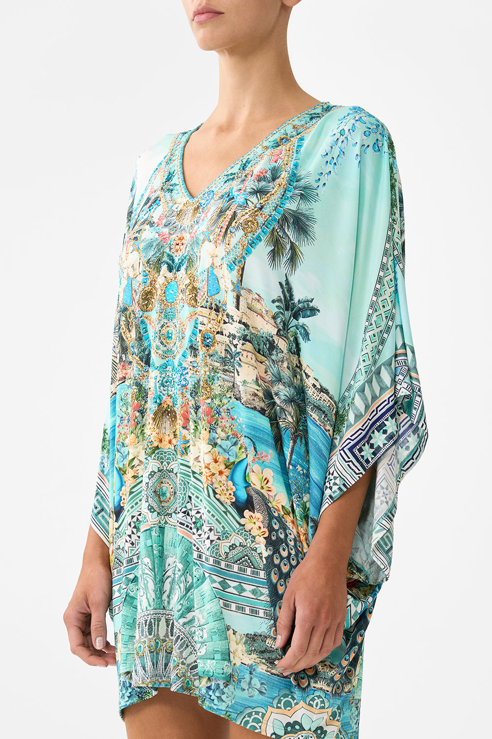 The CAMILLA BAT SLEEVE DRESS SEVILLIAN STYLE in our  print.