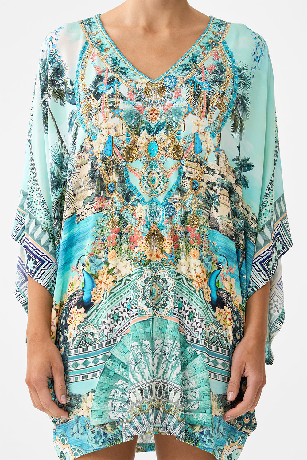 The CAMILLA BAT SLEEVE DRESS SEVILLIAN STYLE in our  print.