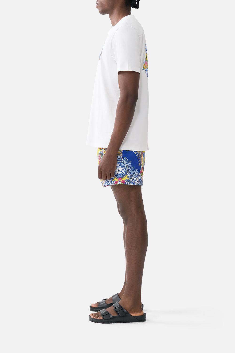 The CAMILLA TIERED SHORT DRESS WITH SHOULDER TIES BARCELONA BEB√â in our BARCELONA BEBÉ print.