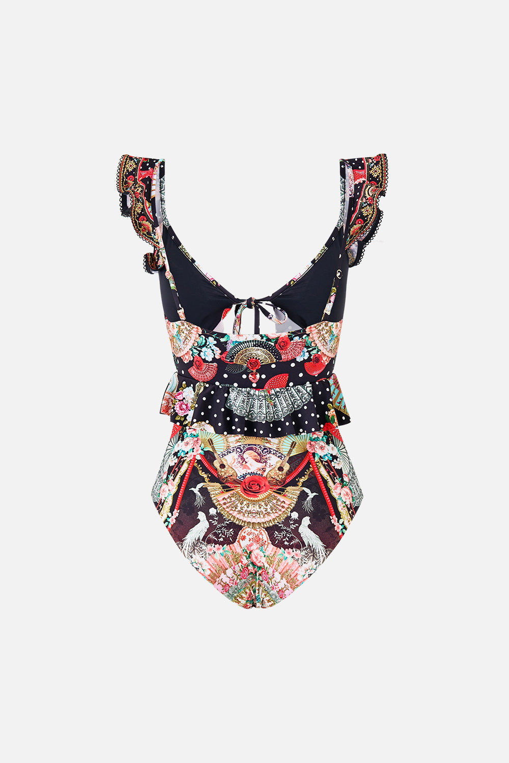 The CAMILLA CORSET DRESS WITH LONG FLARED SKIRT SEVILLE SWEETHEART in our  print.
