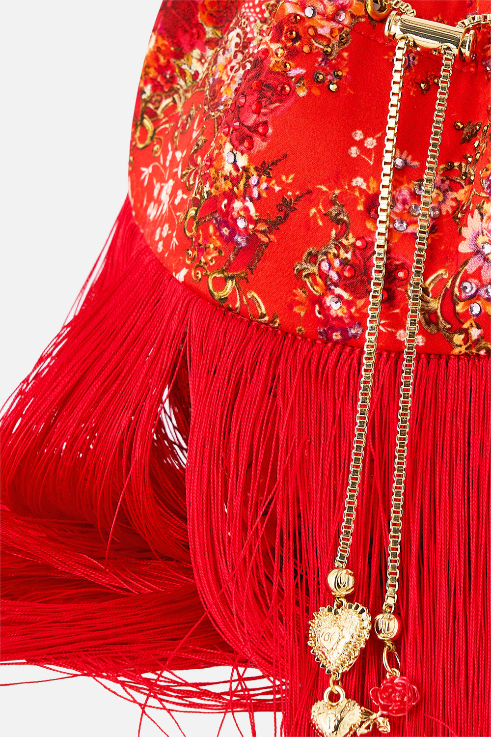 The CAMILLA TIE FRONT ONE PIECE WITH FRILL NECK AND WAIST DAUGHTERS OF DUENDE in our DAUGHTERS OF DUENDE print.