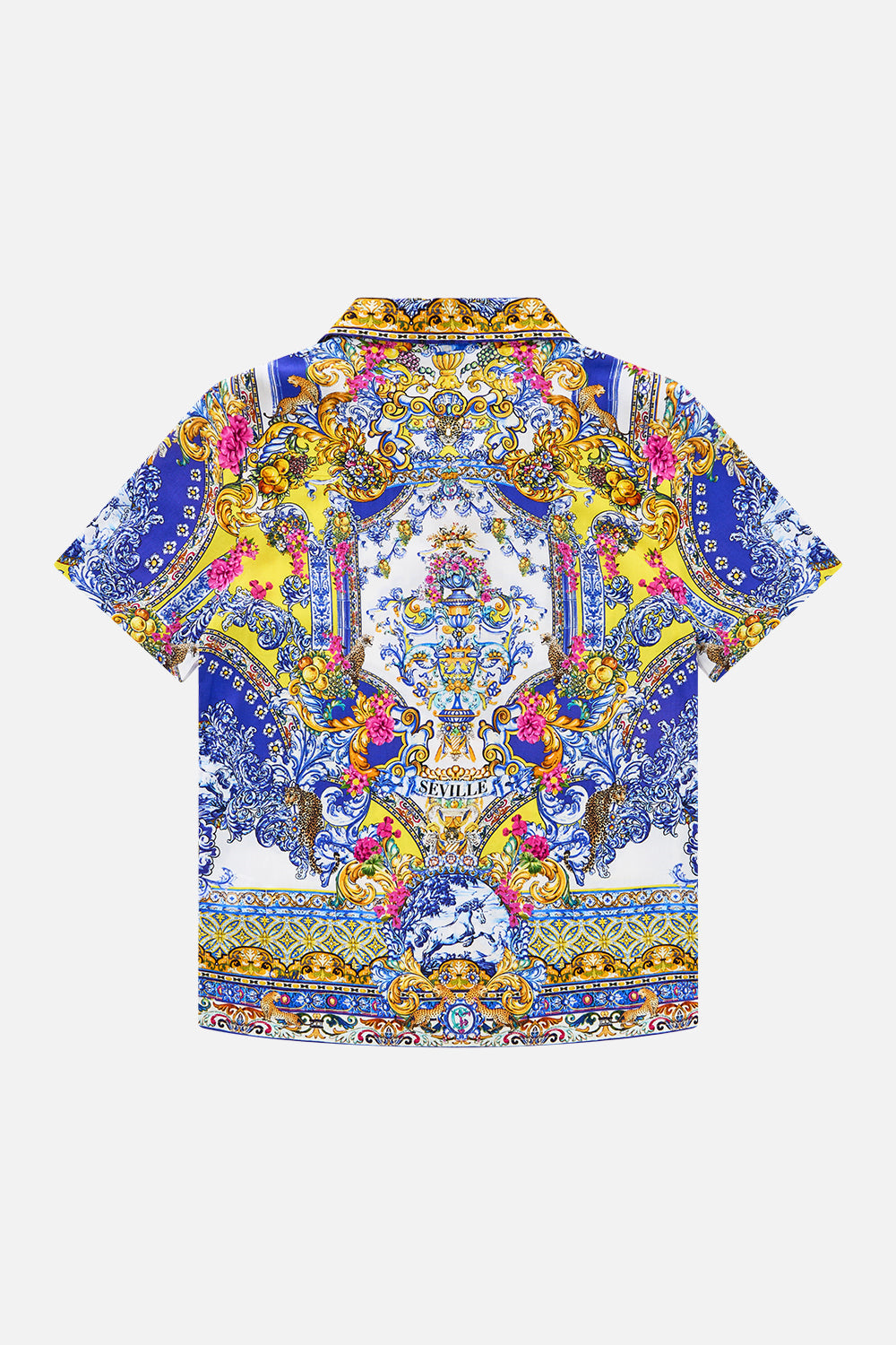 BOYS SHORT SLEEVE CAMP COLLARED SHIRT ESPAÑA NIRVANA