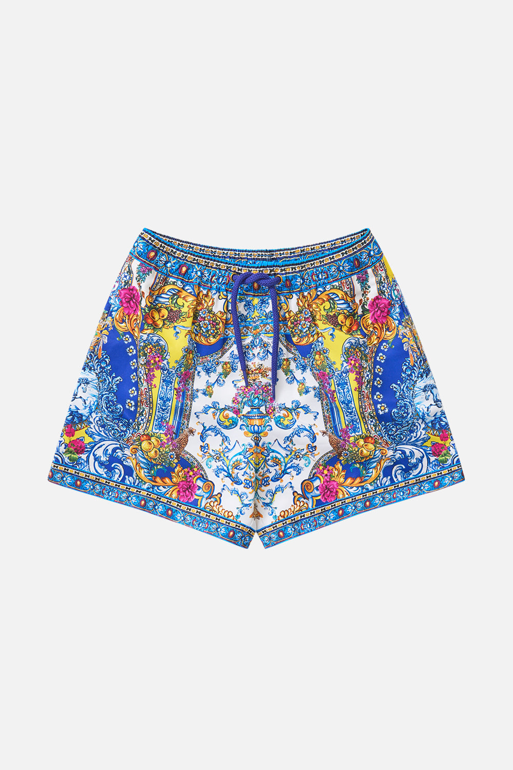 The CAMILLA RING SCARF CLUTCH FIESTA, SIESTA, REPEAT in our FIESTA, SIESTA, REPEAT print.