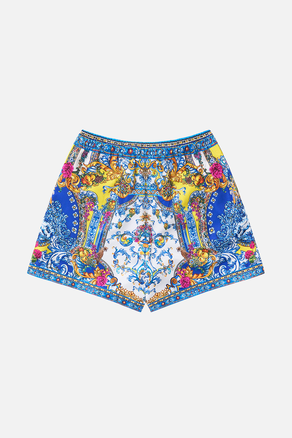 The CAMILLA RING SCARF CLUTCH FIESTA, SIESTA, REPEAT in our  print.