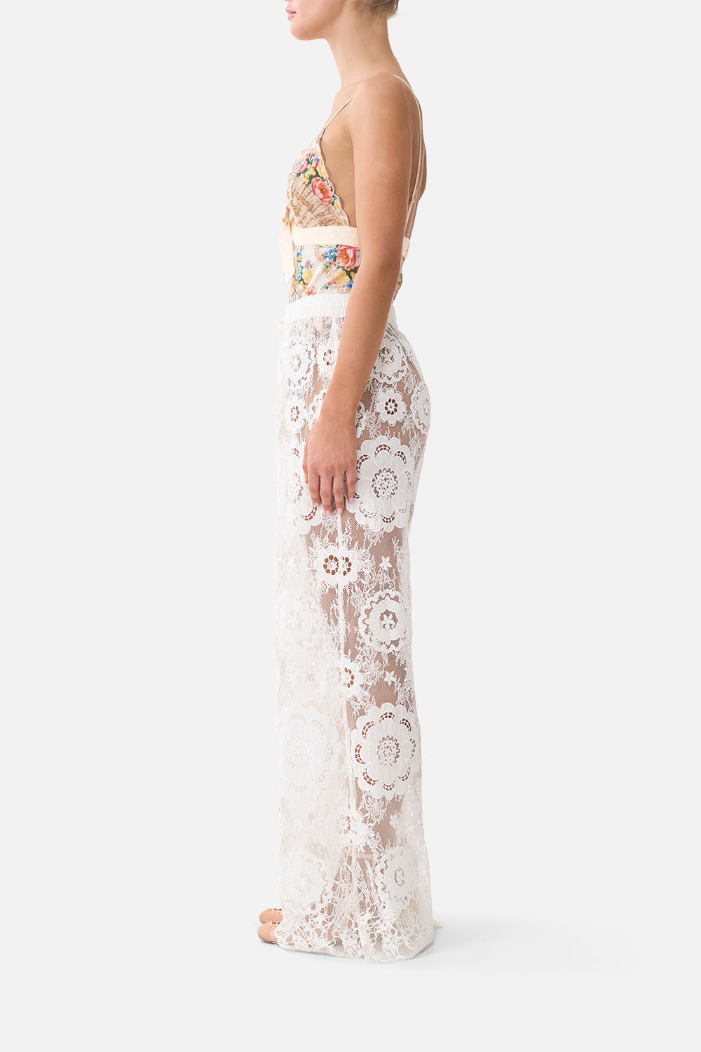 SCALLOPED EDGE TRI BODYSUIT WITH BOW FRONT I LEFT MY HEART IN GRANADA