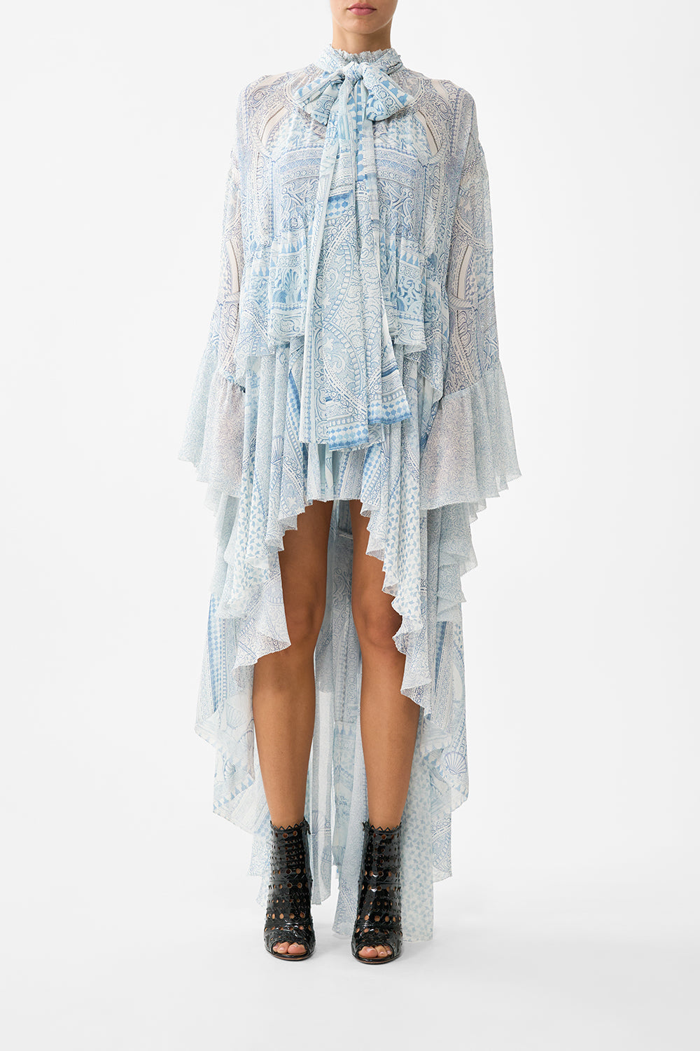 The CAMILLA TIERED DRESS WITH HARDWARE BARCELONA BEB√â in our  print.
