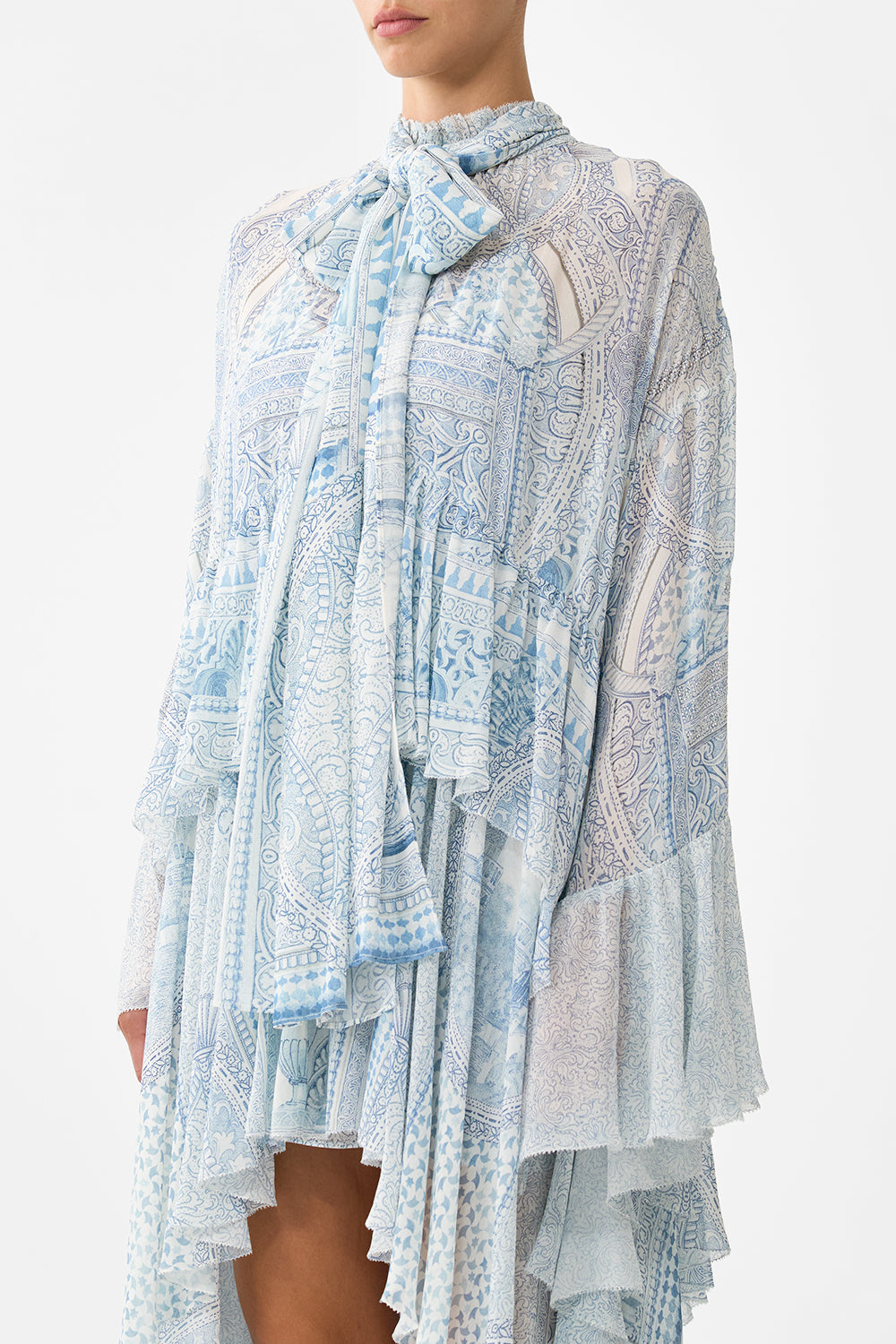 The CAMILLA TIERED DRESS WITH HARDWARE BARCELONA BEB√â in our  print.