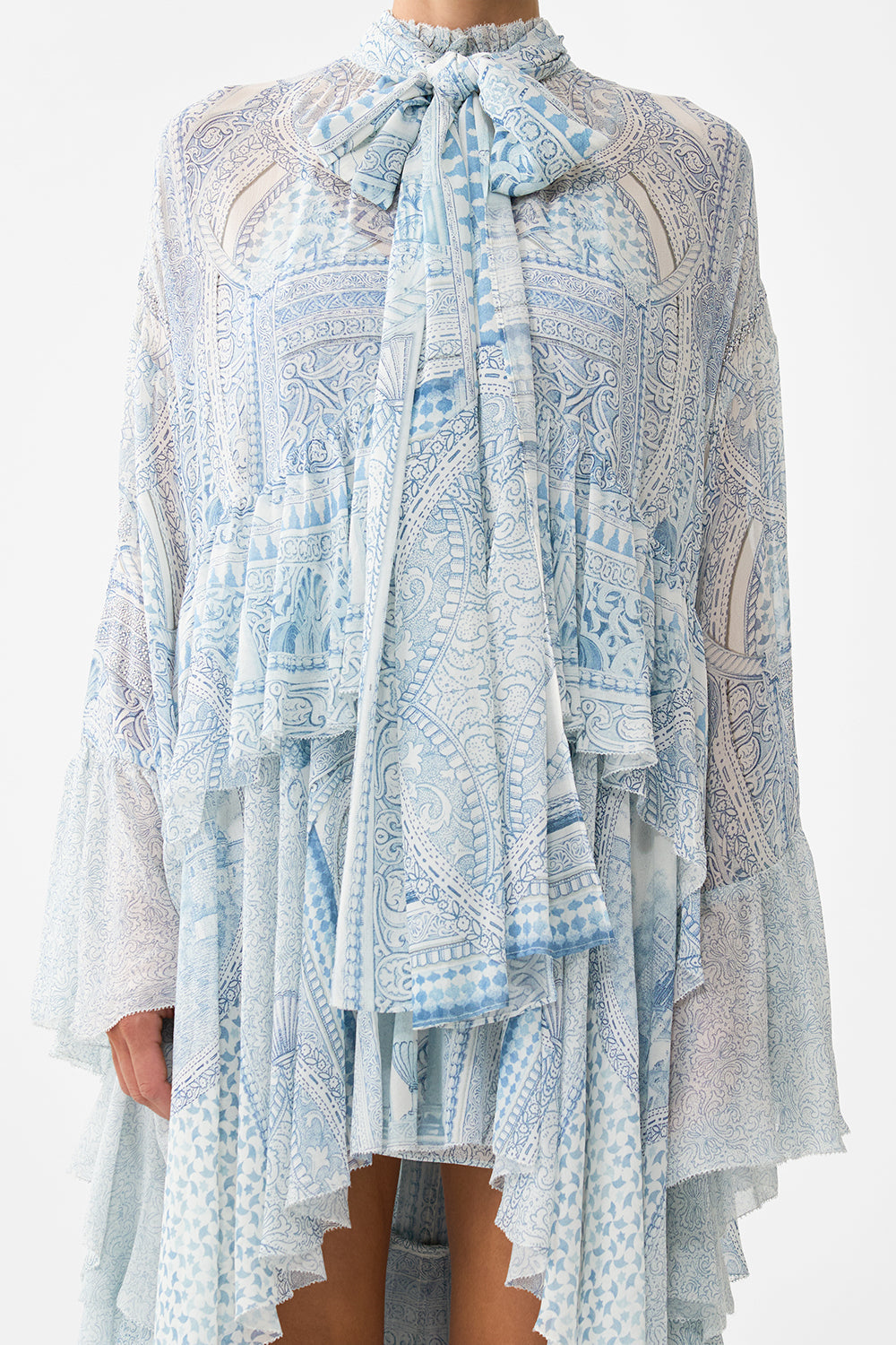 The CAMILLA TIERED DRESS WITH HARDWARE BARCELONA BEB√â in our  print.