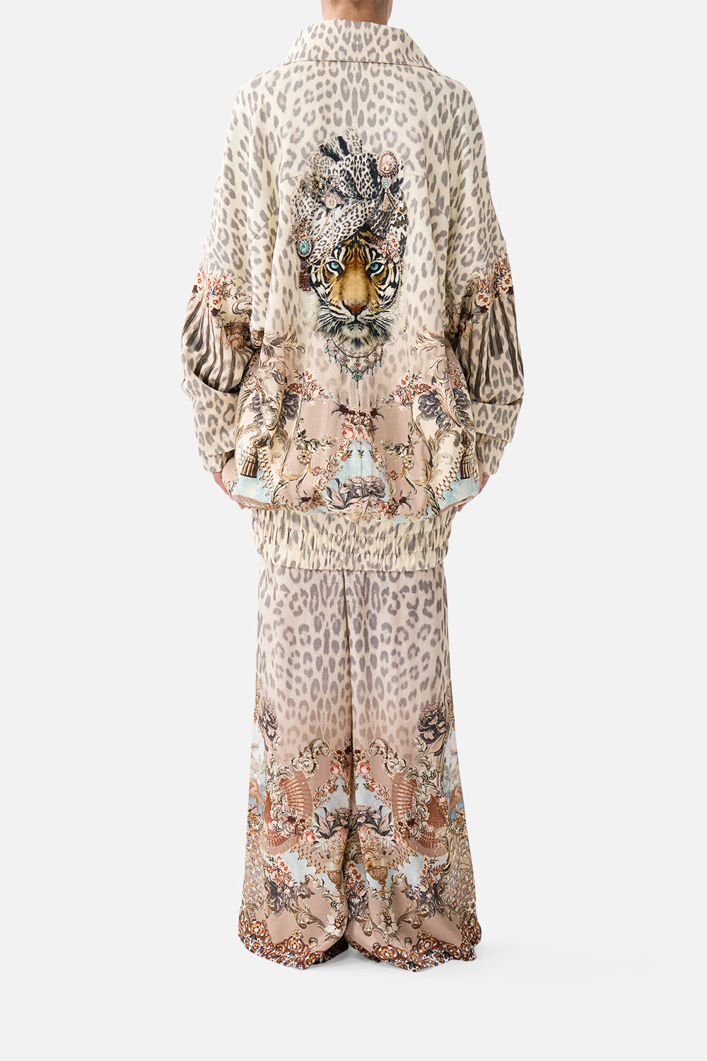 The CAMILLA DRAMATIC SLEEVE COCOON LAYER THE CALL OF CATALONIA in our THE CALL OF CATALONIA print.