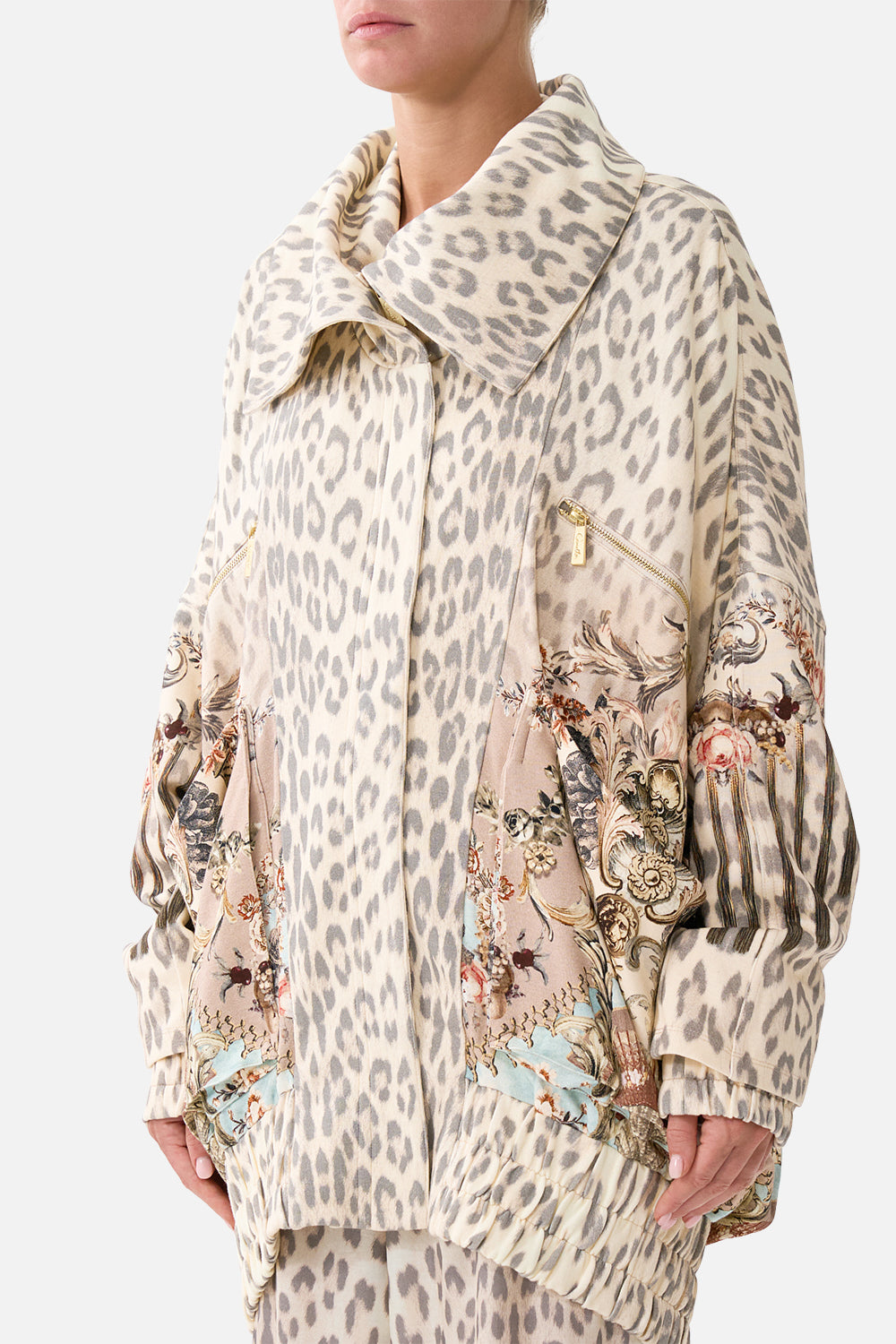 The CAMILLA DRAMATIC SLEEVE COCOON LAYER THE CALL OF CATALONIA in our  print.