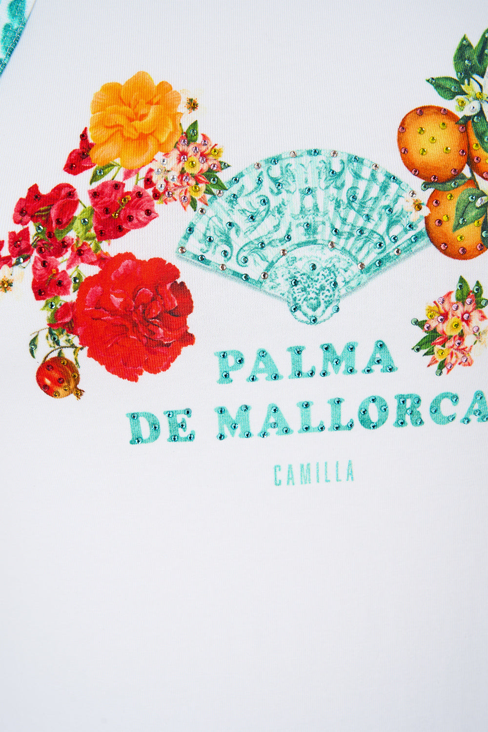 The CAMILLA A SPANISH STATEMENT GEMSTONE RING GOLD in our  print.